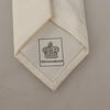 Dolce & Gabbana Off-White 100% Silk Slim Adjustable  Accessory Necktie