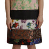 Dolce & Gabbana Multicolor Pachwork Floral Sheath Jaquard Mini Gown Dress