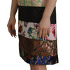 Dolce & Gabbana Multicolor Pachwork Floral Sheath Jaquard Mini Gown Dress