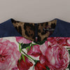 Dolce & Gabbana Multicolor Pachwork Floral Sheath Jaquard Mini Gown Dress