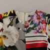 Dolce &amp; Gabbana Mehrfarbiges Charmeuse-Etuikleid aus Jaquard-Pachwork mit Blumenmuster