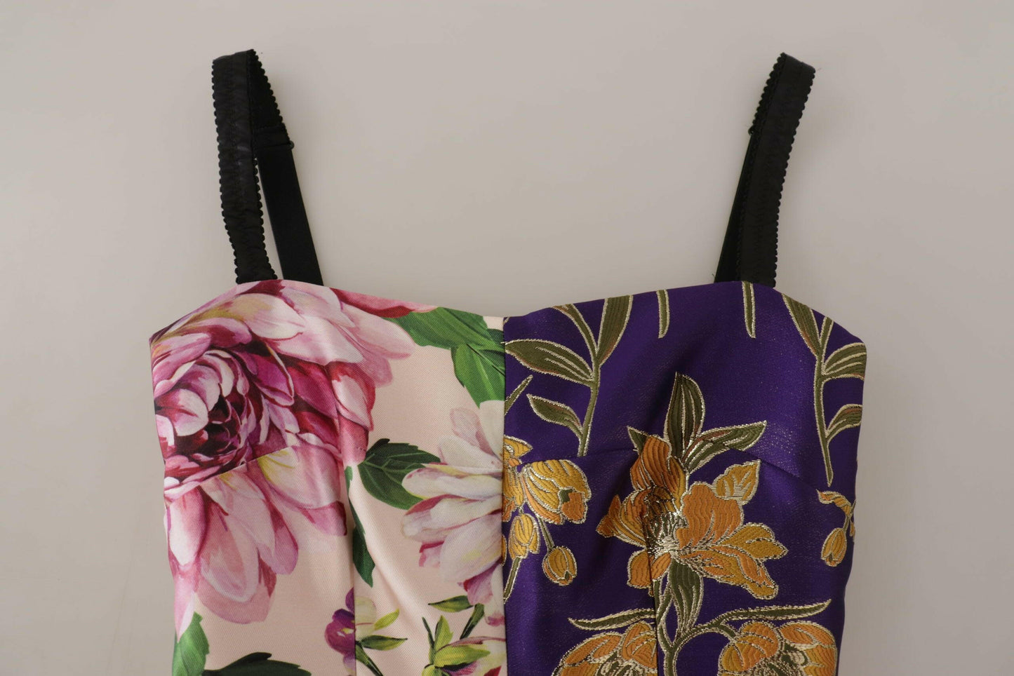 Dolce &amp; Gabbana Midikleid Patchwork Floral Jaquard Seide