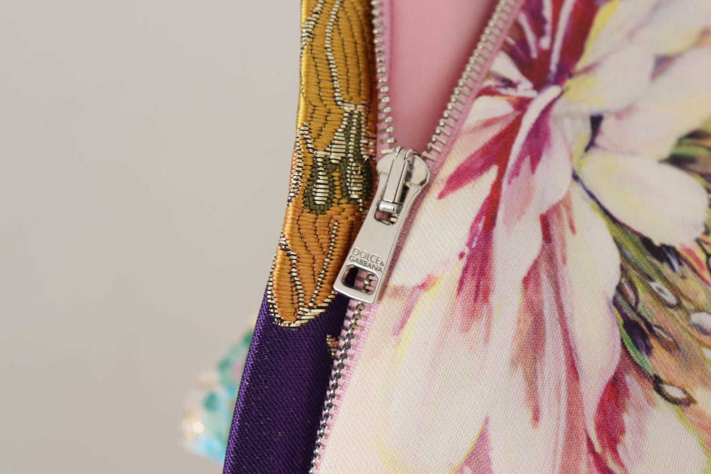 Dolce &amp; Gabbana Midikleid Patchwork Floral Jaquard Seide