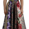 Dolce &amp; Gabbana Midikleid Patchwork Floral Jaquard Seide