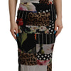 Dolce &amp; Gabbana – Mehrfarbiges, figurbetontes Midikleid aus Seide mit Blumenmuster und Leopardenmuster