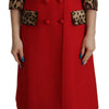 Trench-coat léopard rouge élégant Dolce &amp; Gabbana