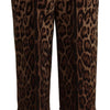 Pantalon court taille haute en jacquard léopard Dolce &amp; Gabbana