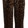 Pantalon court taille haute en jacquard léopard Dolce &amp; Gabbana