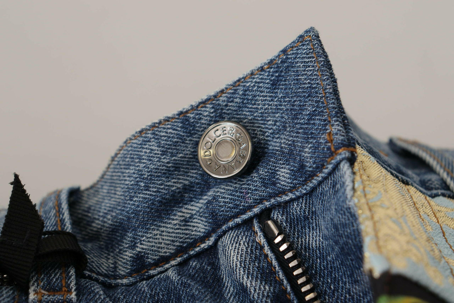 Jean décontracté en denim jacquard patchwork Dolce &amp; Gabbana