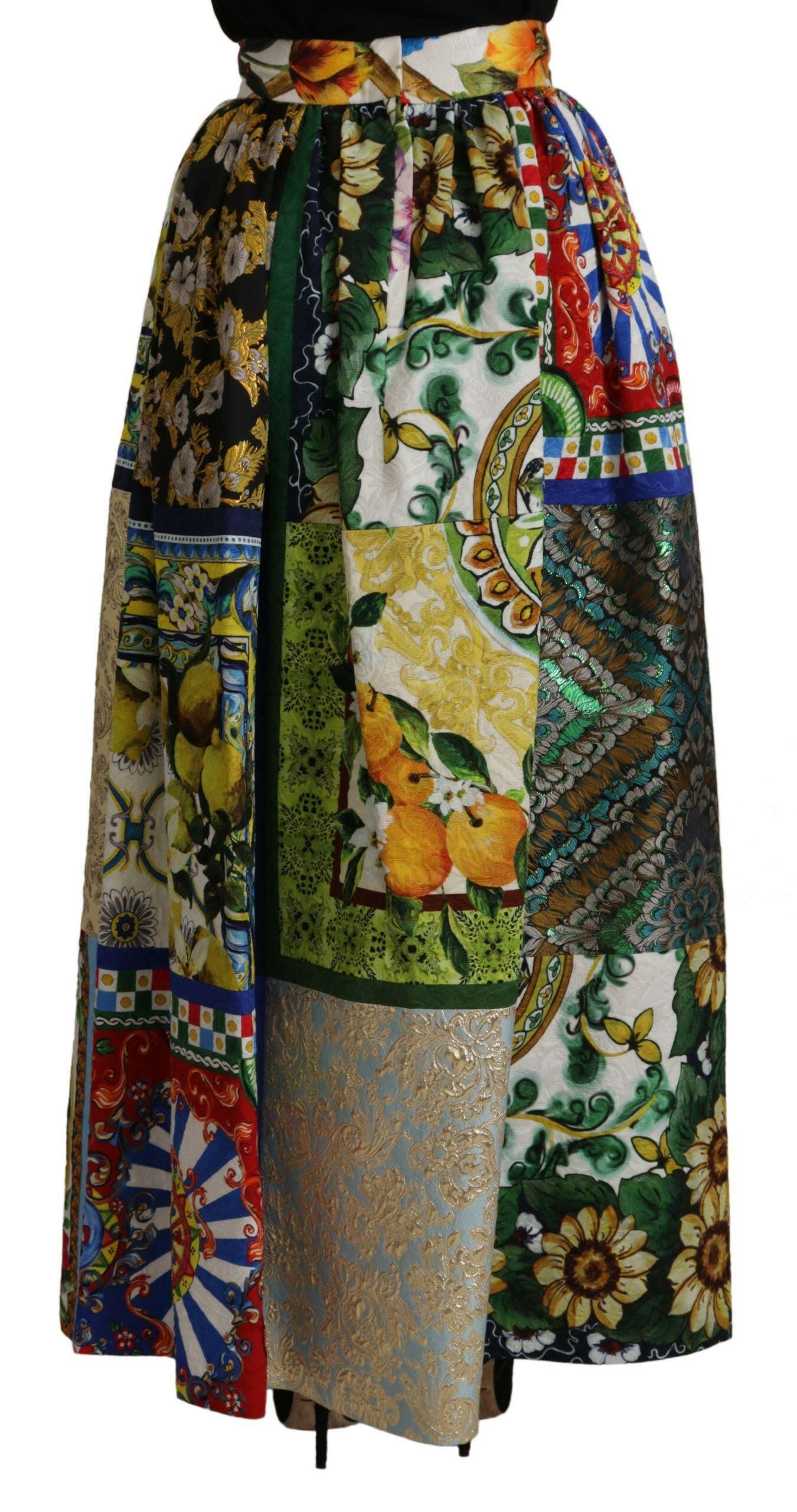 Jupe longue taille haute Dolce &amp; Gabbana à motifs siciliens