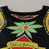 Dolce &amp; Gabbana Mehrfarbiges Soldier Carretto Seidentop-T-Shirt