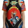 Dolce &amp; Gabbana Mehrfarbiges Soldier Carretto Seidentop-T-Shirt