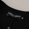 Dolce &amp; Gabbana Schwarzes Baumwoll-T-Shirt mit Rundhalsausschnitt und Logo-Motiv