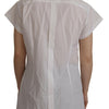 Dolce & Gabbana White Sleeveless Tuxedo Formal Blouse Top
