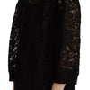 Dolce & Gabbana Black Floral Lace Pullover Sicily Blouse