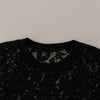 Dolce & Gabbana Black Floral Lace Pullover Sicily Blouse