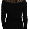 Dolce & Gabbana Black Lace Angel Roses Cardigan Sweater
