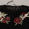 Dolce & Gabbana Black Lace Angel Roses Cardigan Sweater
