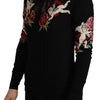Dolce & Gabbana Black Lace Angel Roses Cardigan Sweater