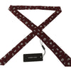 Dolce & Gabbana Maroon Hat Pattern 100% Silk Adjustable Accessory Tie