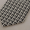 Dolce & Gabbana Black White Geometric 100% Silk Adjustable Accessory Tie