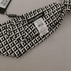 Dolce & Gabbana Black White Geometric 100% Silk Adjustable Accessory Tie