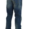 Acht Blue Wash Denim Baumwoll-Stretch-Bagging-Fit-Jeans