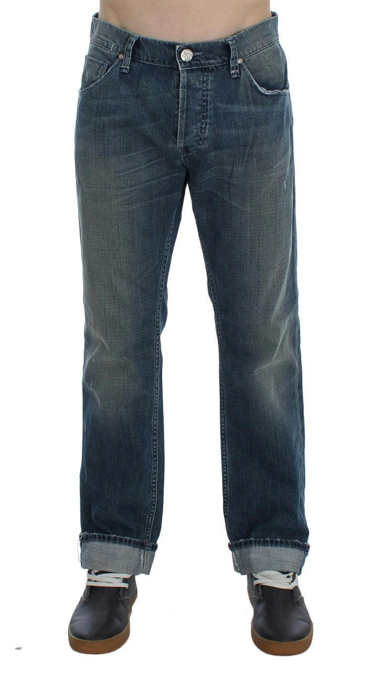 Acht Blue Wash Cotton Denim Regular Fit Jeans