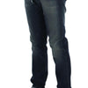 Acht Slim Fit Jeans aus Baumwolldenim in blauer Waschung