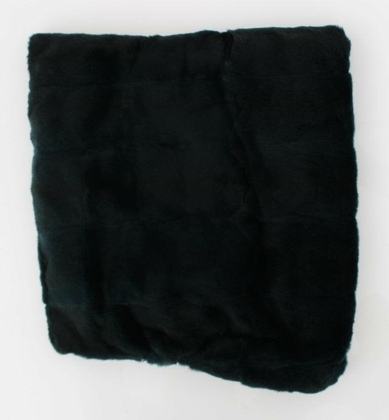 Dolce &amp; Gabbana Grüner Wieselfell-Häkelschal mit Kapuze