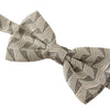 Dolce & Gabbana Gray 100% Silk Adjustable Neck Papillon Bow Tie