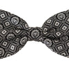 Dolce & Gabbana Black white 100% Silk Adjustable Neck Papillon Tie