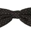 Dolce & Gabbana Gray Polka Dot 100% Silk Neck Papillon Tie