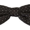 Dolce & Gabbana Gray Polka Dot 100% Silk Neck Papillon Tie