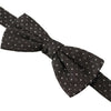Dolce & Gabbana Gray Polka Dot 100% Silk Neck Papillon Tie