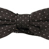 Dolce & Gabbana Gray Polka Dot 100% Silk Neck Papillon Tie
