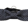 Dolce & Gabbana Blue Gray Polka Dot 100% Silk Neck Papillon Tie