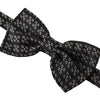 Dolce & Gabbana Black White Polka Dot 100% Silk Neck Papillon Tie