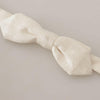 Dolce & Gabbana White 100% Silk Slim Adjustable Neck Papillon Tie