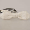 Dolce & Gabbana White 100% Silk Slim Adjustable Neck Papillon Tie