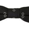 Dolce & Gabbana Black White Polka Dot 100% Silk Neck Papillon Tie
