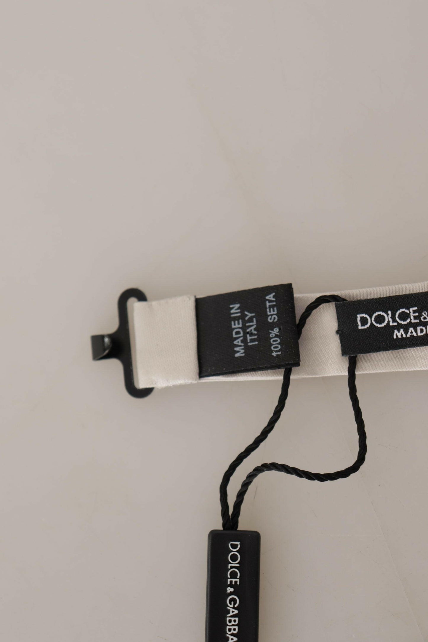 Dolce &amp; Gabbana – Graue Papillon-Krawatte aus 100 % Seide mit verstellbarem Hals