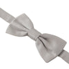 Dolce & Gabbana Gray 100% Silk Adjustable Neck Papillon Tie