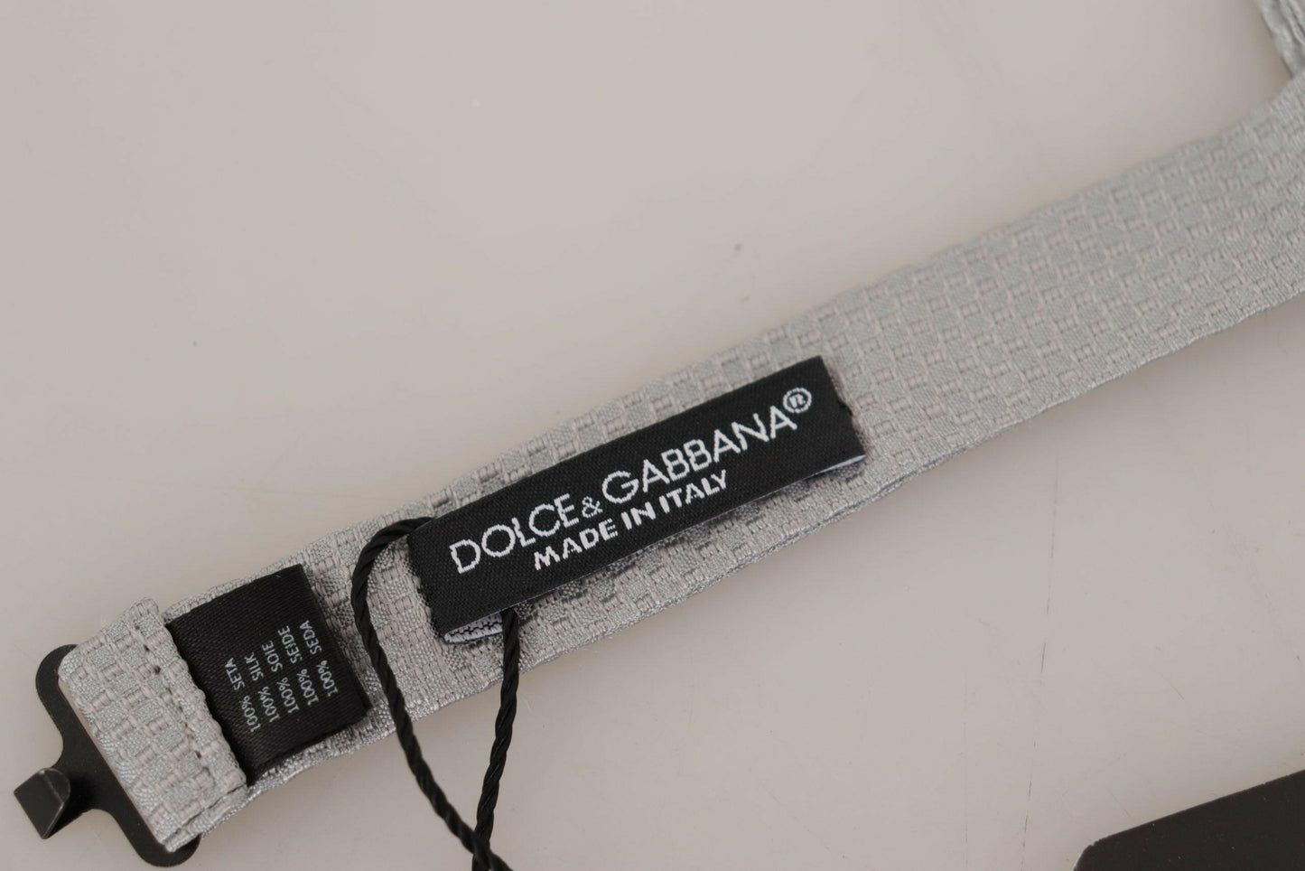 Dolce & Gabbana Gray 100% Silk Adjustable Neck Papillon Tie