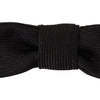 Dolce & Gabbana Black 100% Silk Adjustable Neck Papillon Tie