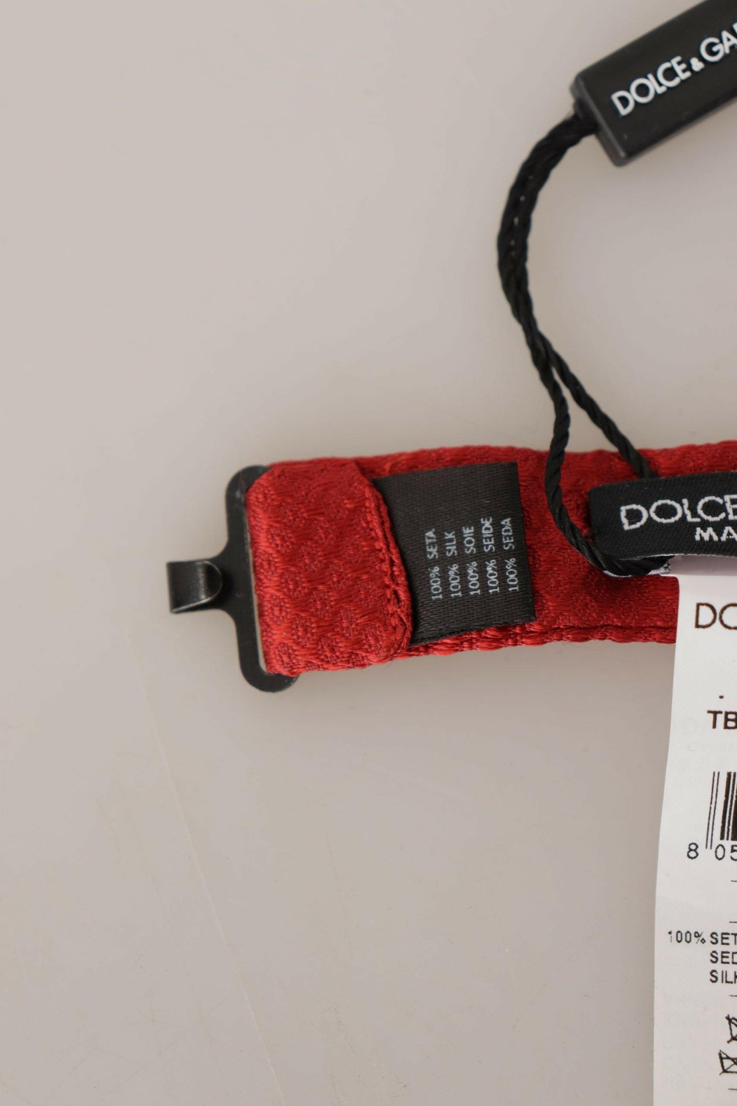 Dolce & Gabbana Red 100% Silk Adjustable Neck Papillon Tie