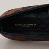 Dolce &amp; Gabbana – Hausschuhe mit Blumenmuster in Blau und Rostrot
