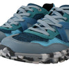 Dolce &amp; Gabbana Blaugraue Sport-Sneaker aus Leder