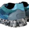 Dolce &amp; Gabbana Blaugraue Sport-Sneaker aus Leder