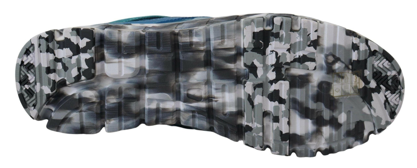 Dolce &amp; Gabbana Blaugraue Sport-Sneaker aus Leder